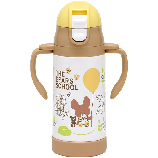 Skater - Vacuum Stainless Steel Straw Insulated Bottle Bear 350ml