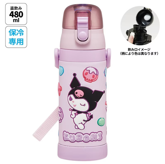 Skater - Vacuum Stainless Steel Insulated Direct Bottle 3D Kuromi 480ml