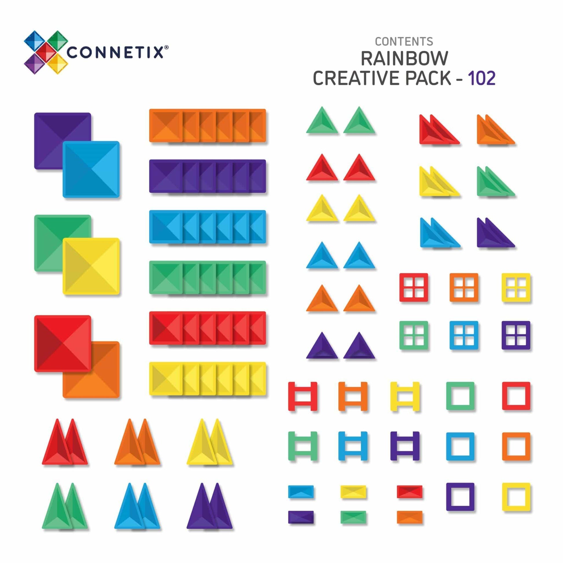 Connetix - 102pcs Rainbow Creative Pack - Baby Harbour