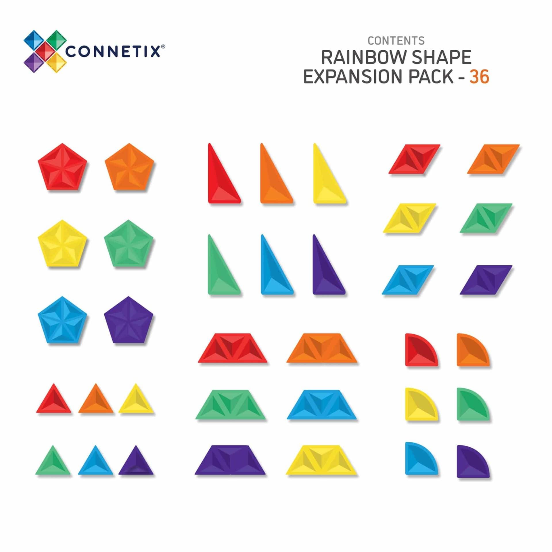 Connetix - Rainbow Shape Expansion Pack 36 pc - Baby Harbour