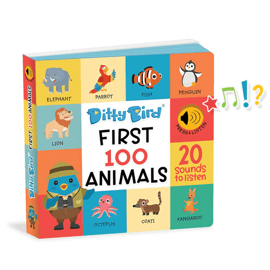 Ditty Bird - First 100 Animals Board Book - Baby Harbour