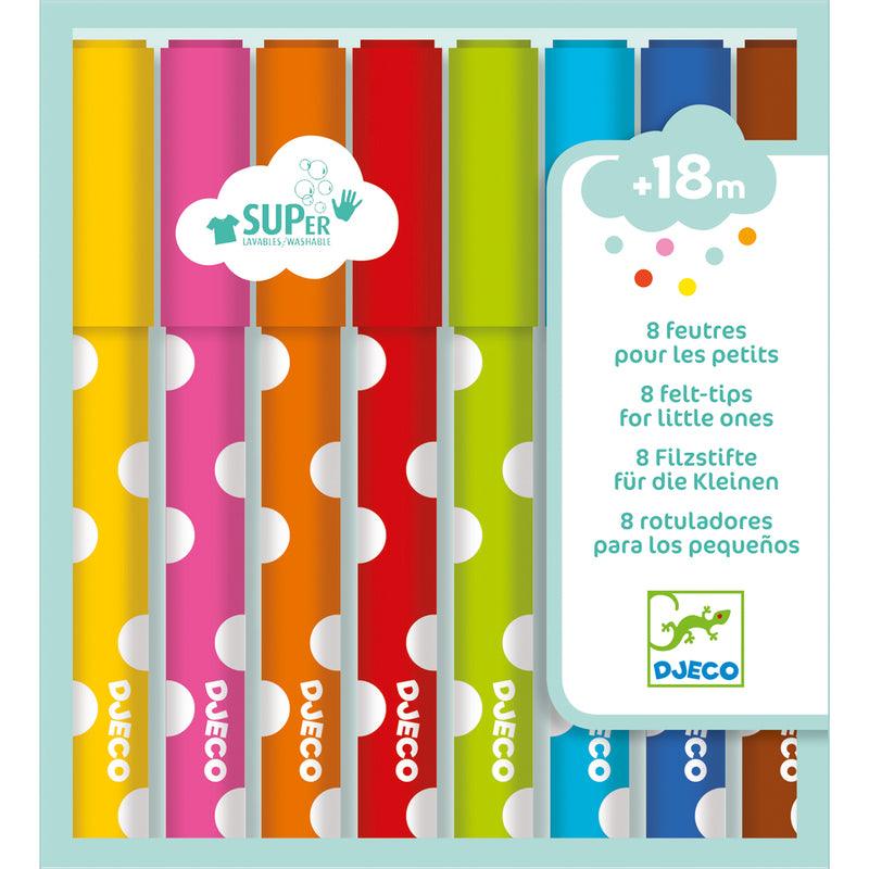 Djeco - 8 Little Ones Felt Tips - Baby Harbour