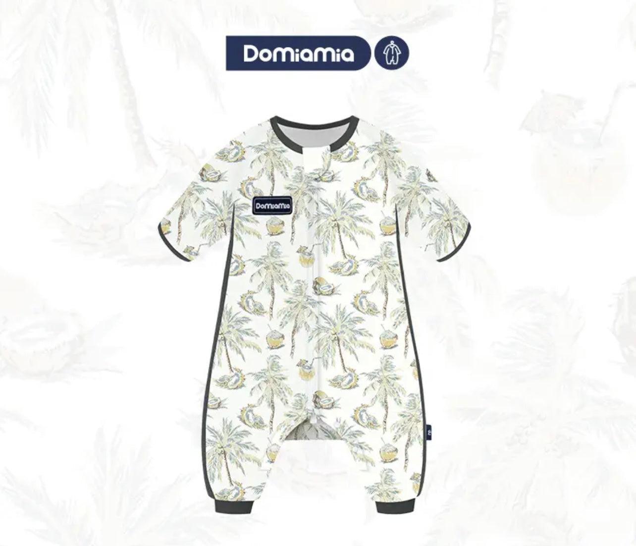 Domiamia- Bamboo Short Sleeve Summer Sleep Sack with Feet Double layer - Coconut - Baby Harbour