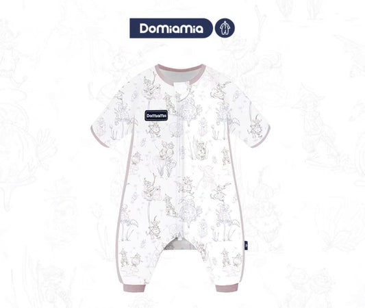 Domiamia- Bamboo Short Sleeve Summer Sleep Sack with Feet Double layer - Elf - Baby Harbour