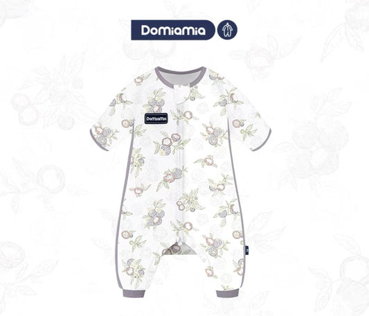 Domiamia- Bamboo Short Sleeve Summer Sleep Sack With Feet Double Layer - Mangosteen - Baby Harbour