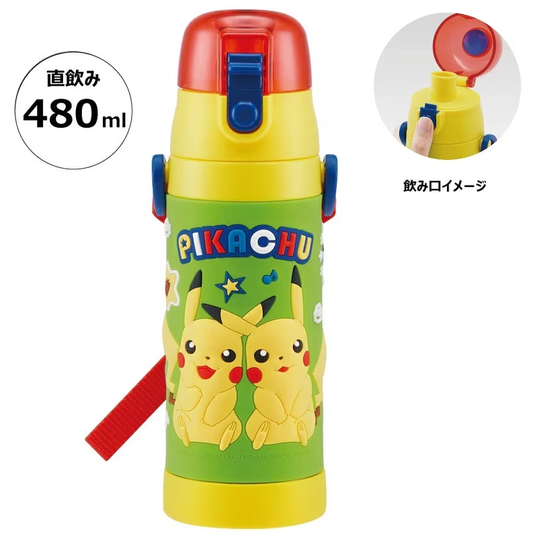 Skater - Vacuum Stainless Steel Insulated Direct Bottle 3D Pikachu 480ml