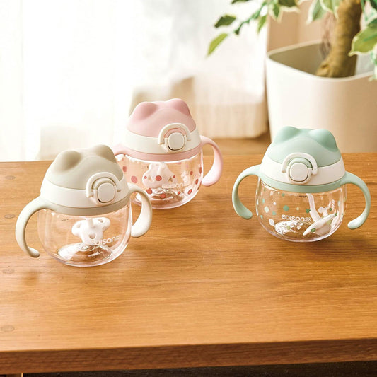 EDISONmama - Animarl Straw Mug 200ml Pink - Baby Harbour