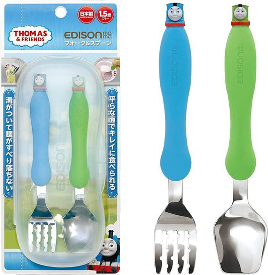 EDISONmama - Fork and Spoon Set with Case Thomas The Thank Engine - Baby Harbour