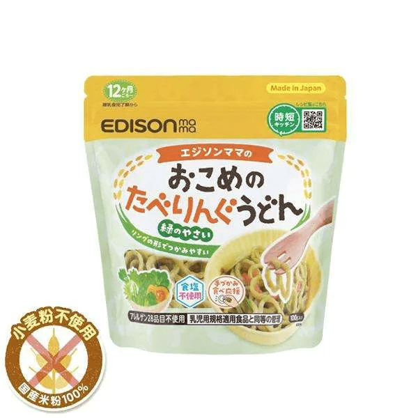 EDISONmama - Rice Tabering Udon with green vegatables 12m+ 100g - Baby Harbour