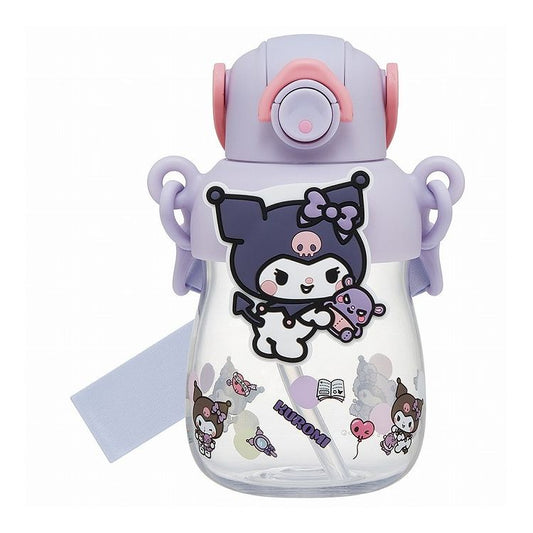 Skater - Straw Water Bottle with 3D Mascot 650mL Kuromi