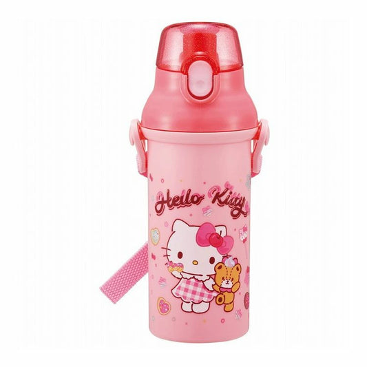 Skater - Antibacterial One-touch Water Bottle Hello Kitty Pink Dress 480ml