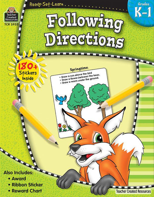 Following Directions Ready Set Learn Book - Grade K-1 - Baby Harbour