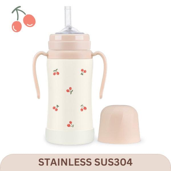 Grosmimi - Cherrish Stainless Straw Cup 300ml(Sweet Peach) - Baby Harbour