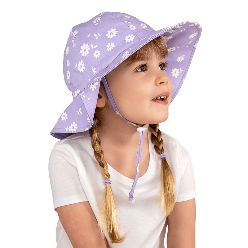 Jan Jul - Kids Cotton Floppy Hat Purple Daisy - Baby Harbour