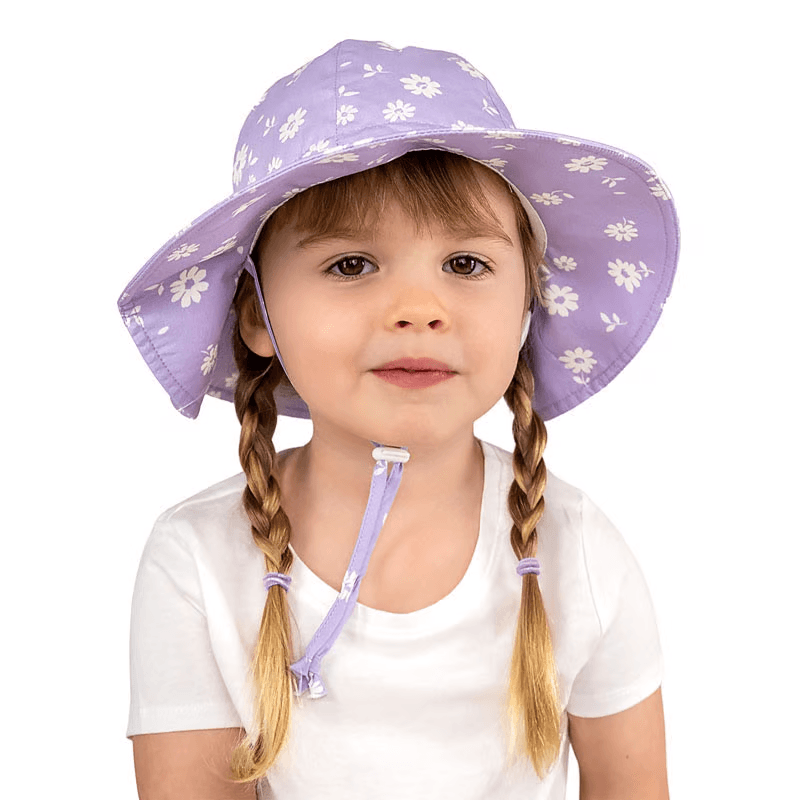 Jan Jul - Kids Cotton Floppy Hat Purple Daisy - Baby Harbour