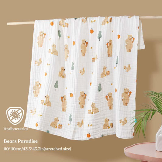 KUB - 6 Layers Super Soft Muslin Baby Towel Bear - Baby Harbour