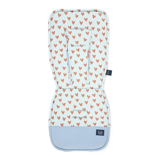 La Millou Stroller Pad Velvet - Heartbeat Blue/Wind Blue - Baby Harbour