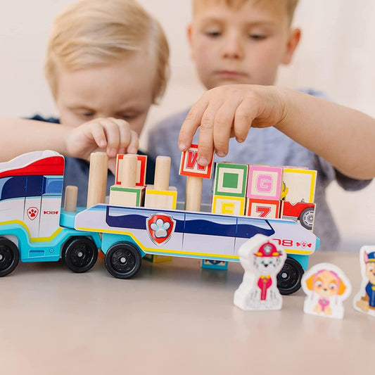 Melissa & Doug - Paw Patrol ABC Wooden Block Truck - Baby Harbour