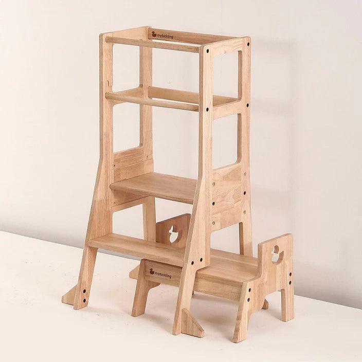 My Duckling JALA Deluxe Solid Wood Adjustable Learning Tower - Duck Stool Handle - Baby Harbour