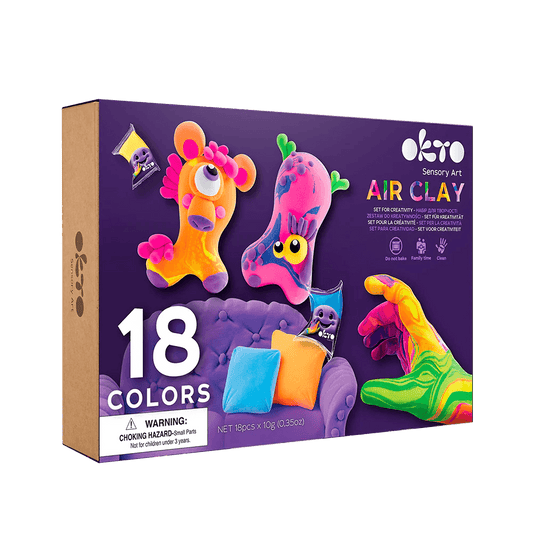 Okto - Sensory Art: 18 Colors Air Clay Creativity Set - Baby Harbour