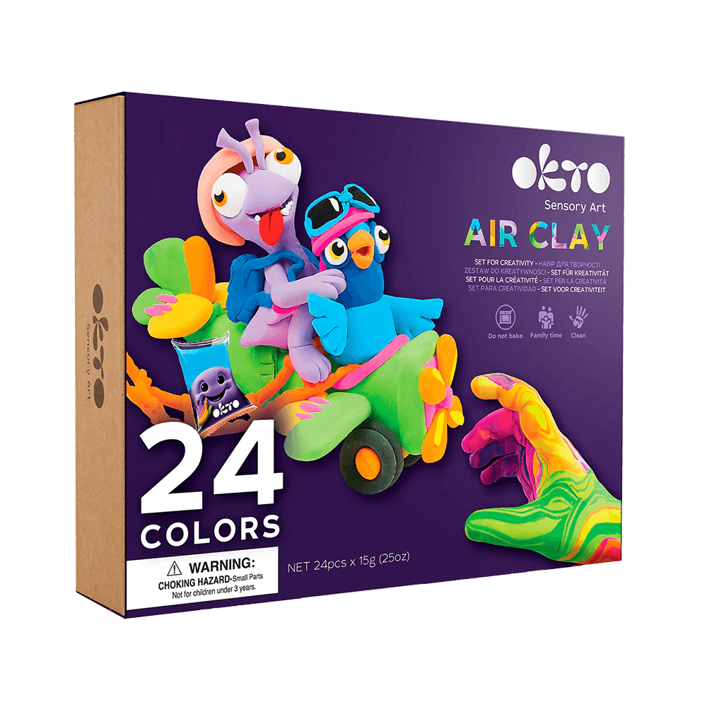 Okto - Sensory Art: 24 Colors Air Clay Creativity Set - Baby Harbour