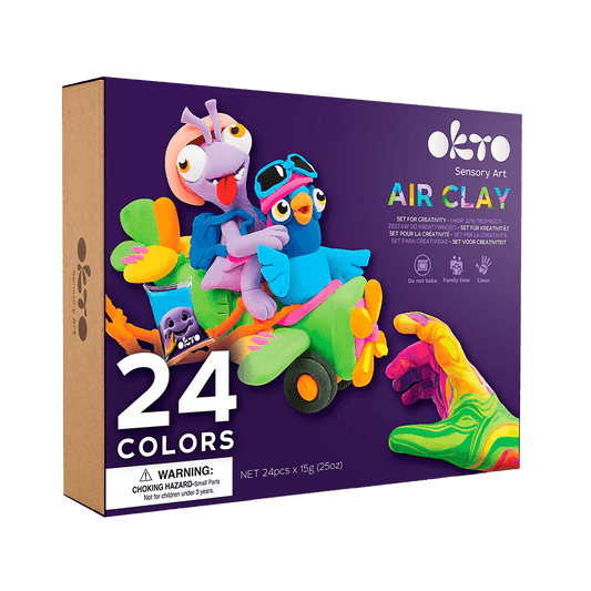 Okto - Sensory Art: 24 Colors Air Clay Creativity Set - Baby Harbour