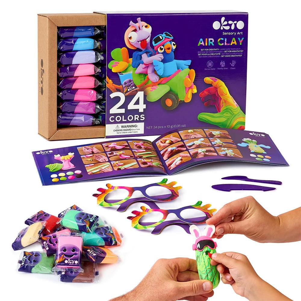 Okto - Sensory Art: 24 Colors Air Clay Creativity Set - Baby Harbour