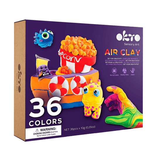 Okto - Sensory Art: 36 Colors Air Clay Creativity Set - Baby Harbour