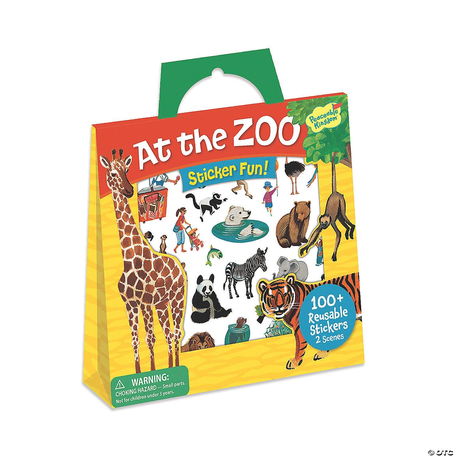 Peaceable Kingdom - At the Zoo Reusable Sticker Tote - Baby Harbour