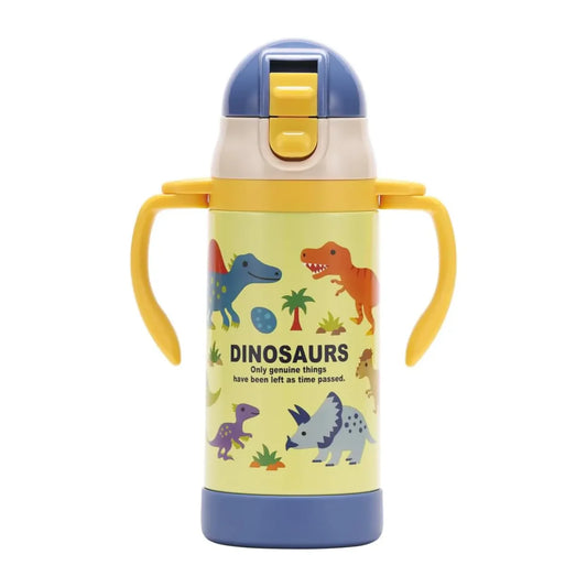 Skater - Vacuum Stainless Steel Straw Insulated Bottle Dinosaur 350ml