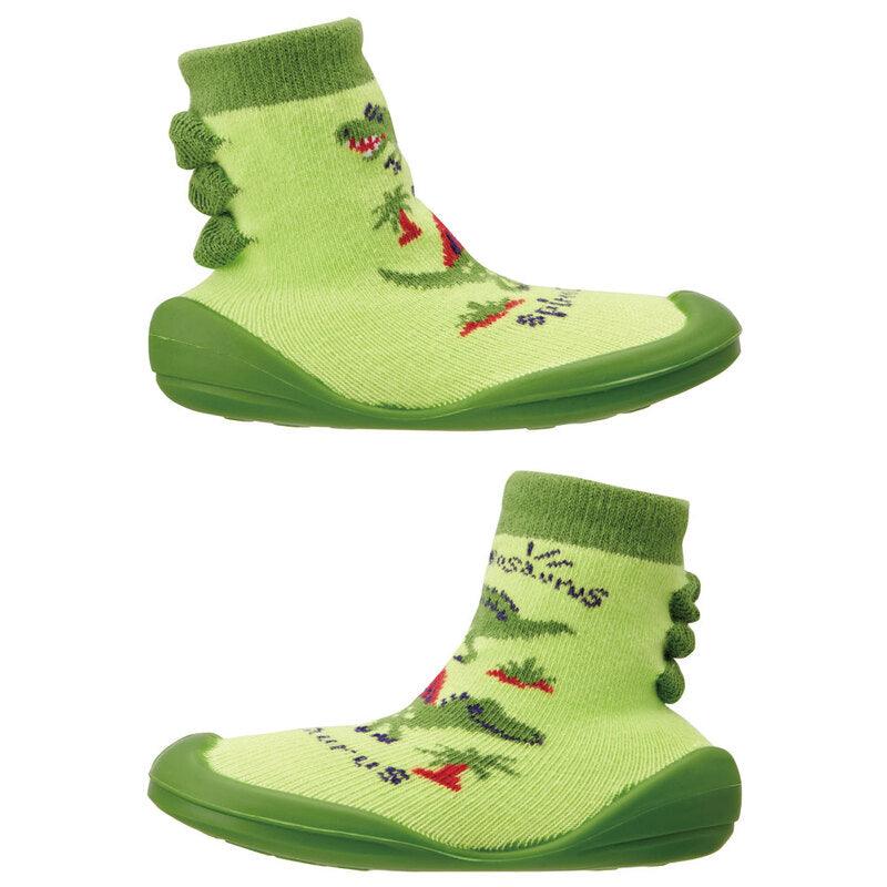 Skater - Anti-Slip Baby First Walking Sock Shoes Dinosaur - Baby Harbour