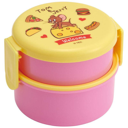 Skater - Round Bento Lunch Box 2 Tier with Mini Fork 500ml Tom and Jerry - Baby Harbour