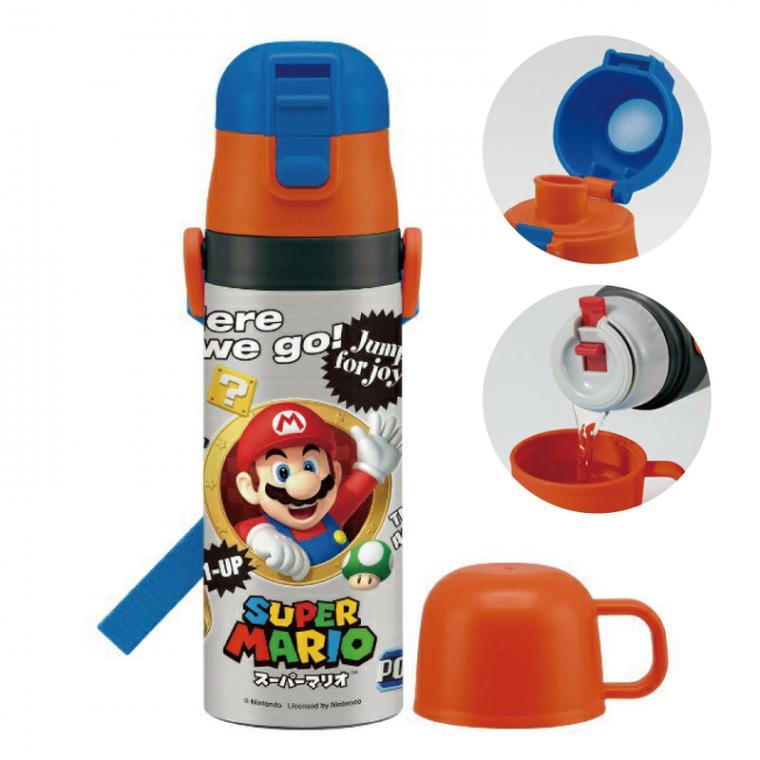 Skater - Ultra-lightweight Vacuum Insulated 2 Way Bottle Super Mario 470ml - Baby Harbour