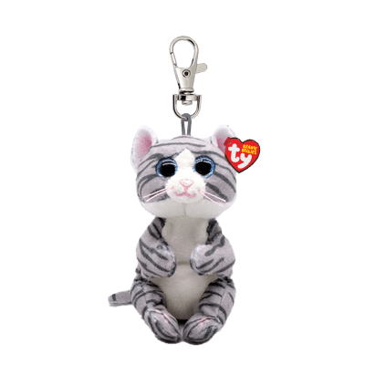 TY Beanie Bellies MITZI - grey tabby cat clip - Baby Harbour