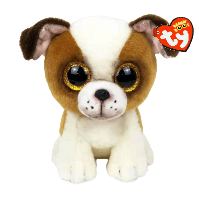 TY Beanie Boos HUGO - brown/white dog reg - Baby Harbour