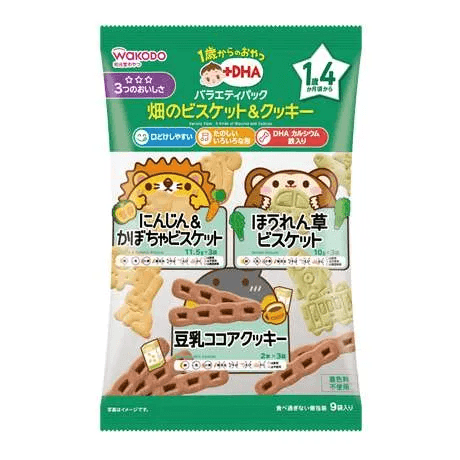 Wakodo - Baby Biscuits Cookies Variety Pack 3 Kinds of 16M+ - Baby Harbour