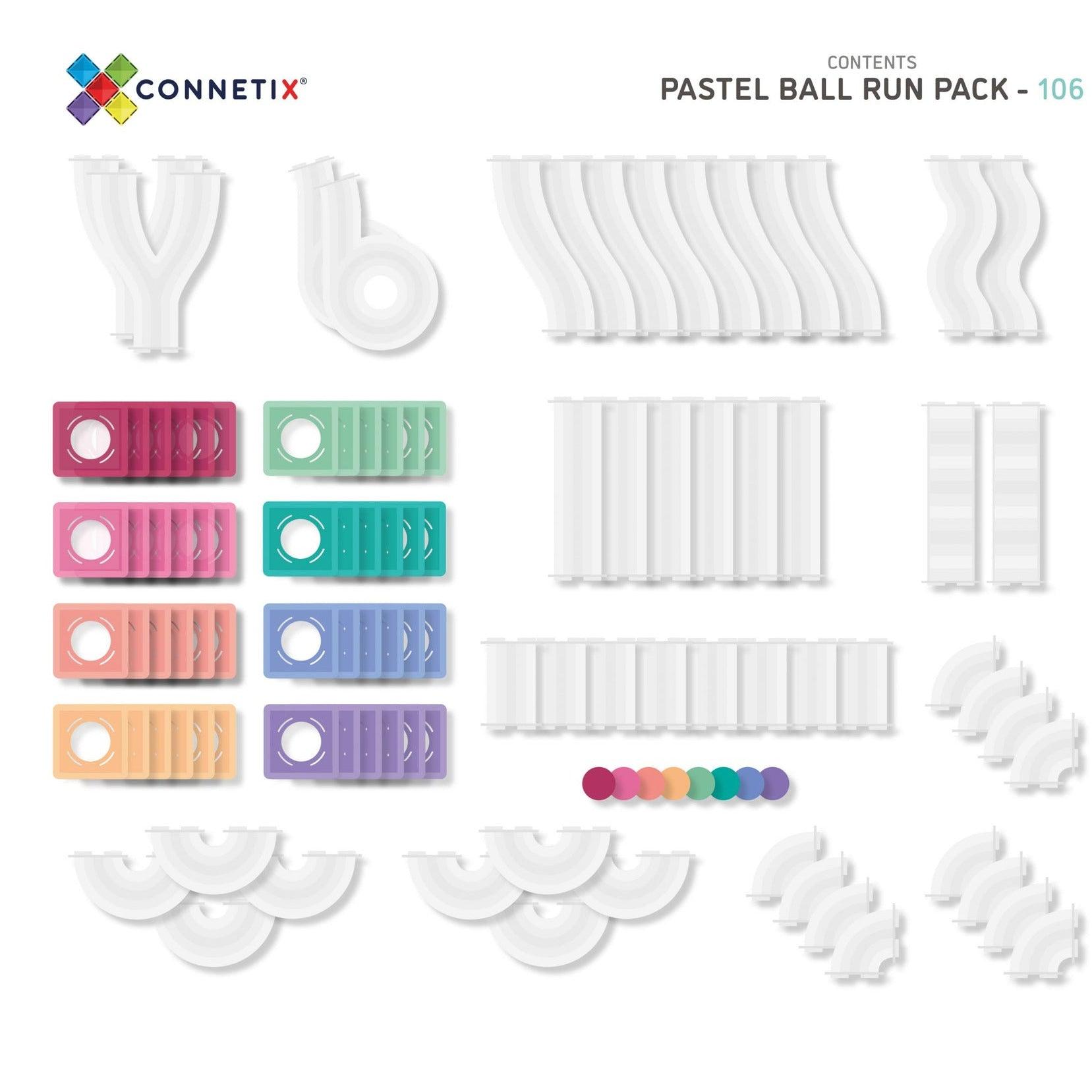 Connetix - 106pcs Pastel Ball Run Pack - Baby Harbour