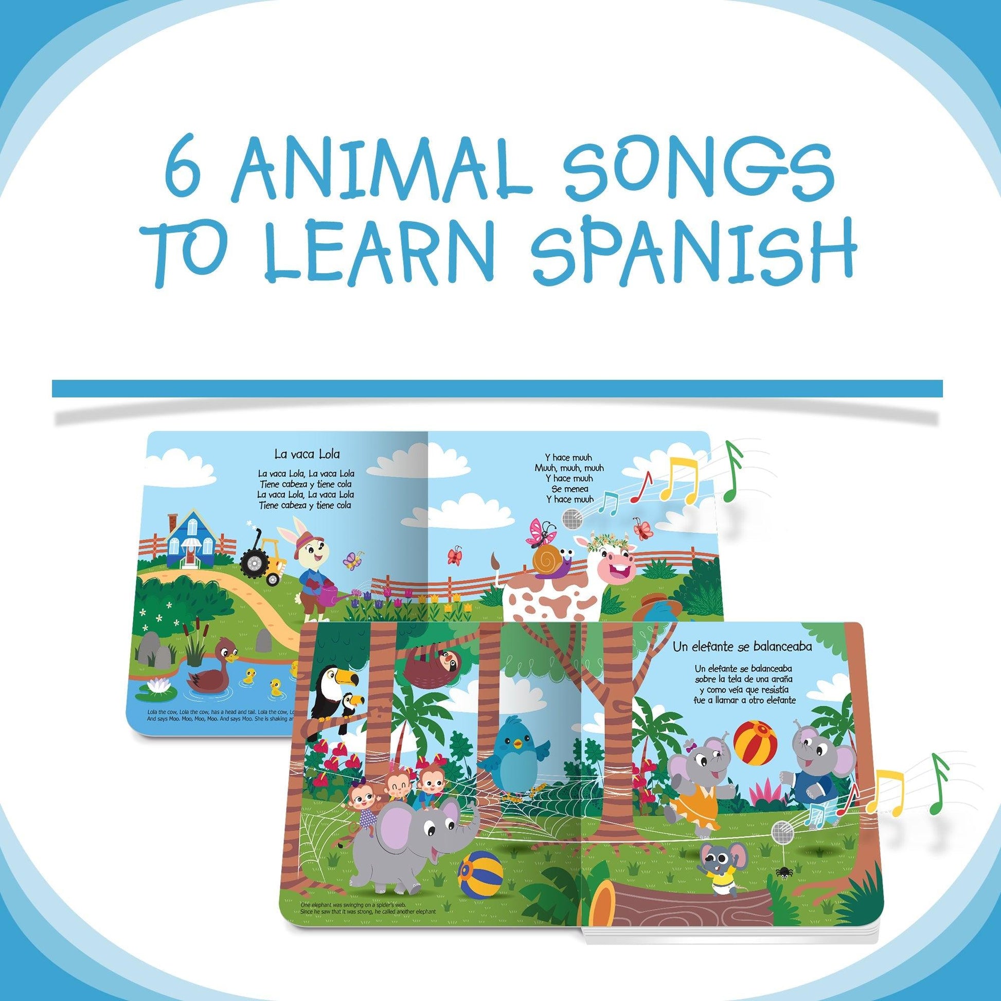 Ditty Bird - Canciones De Animales Board Book- Spanish Animal Songs - Baby Harbour