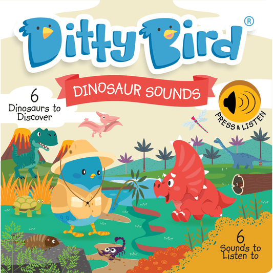 Ditty Bird - Dinosaur Sounds Board Book - Baby Harbour