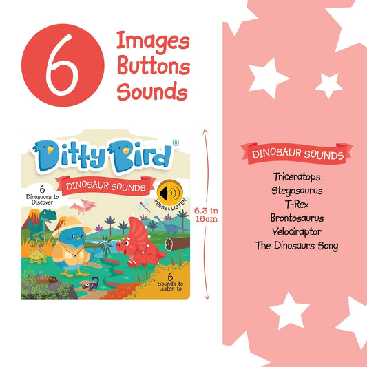 Ditty Bird - Dinosaur Sounds Board Book - Baby Harbour