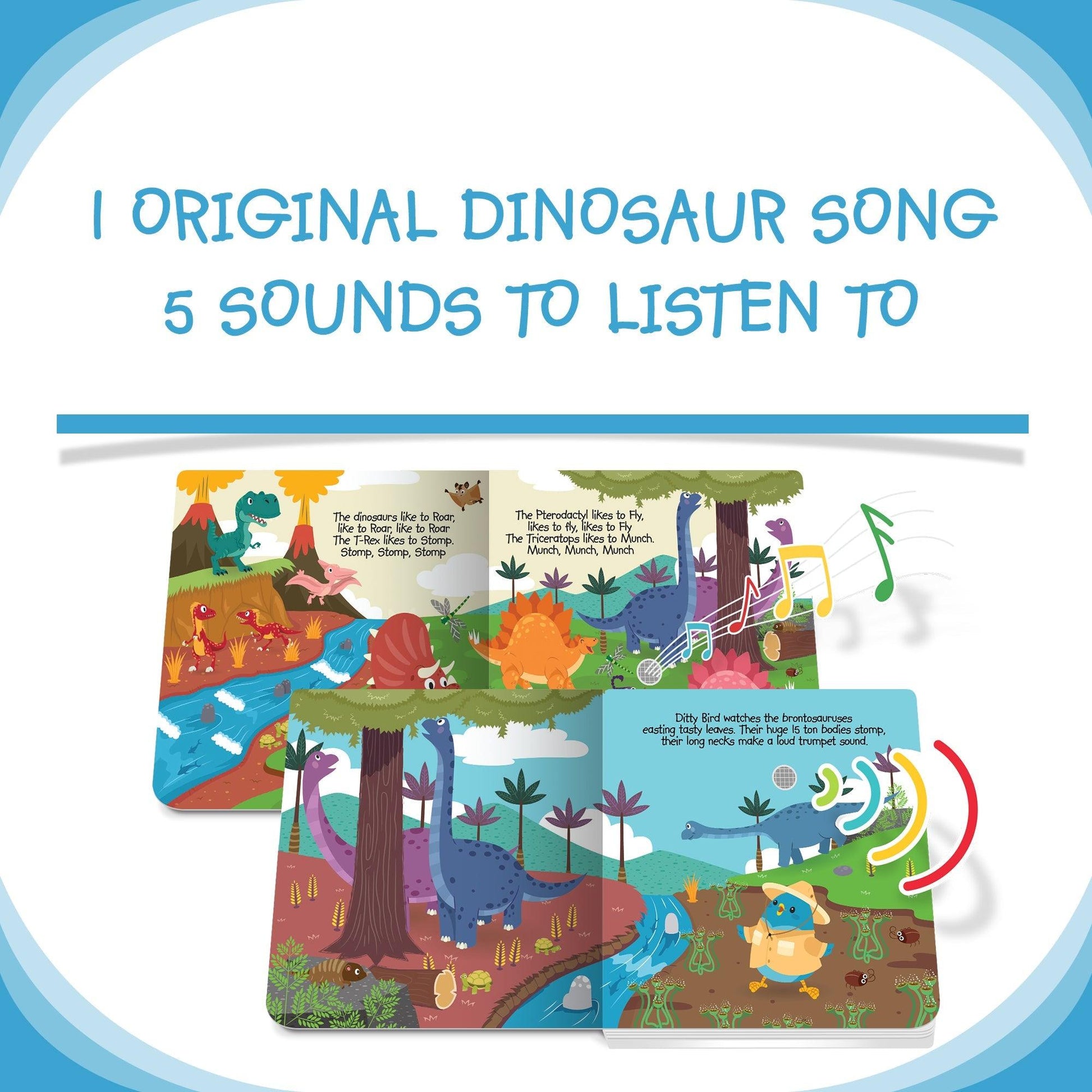 Ditty Bird - Dinosaur Sounds Board Book - Baby Harbour