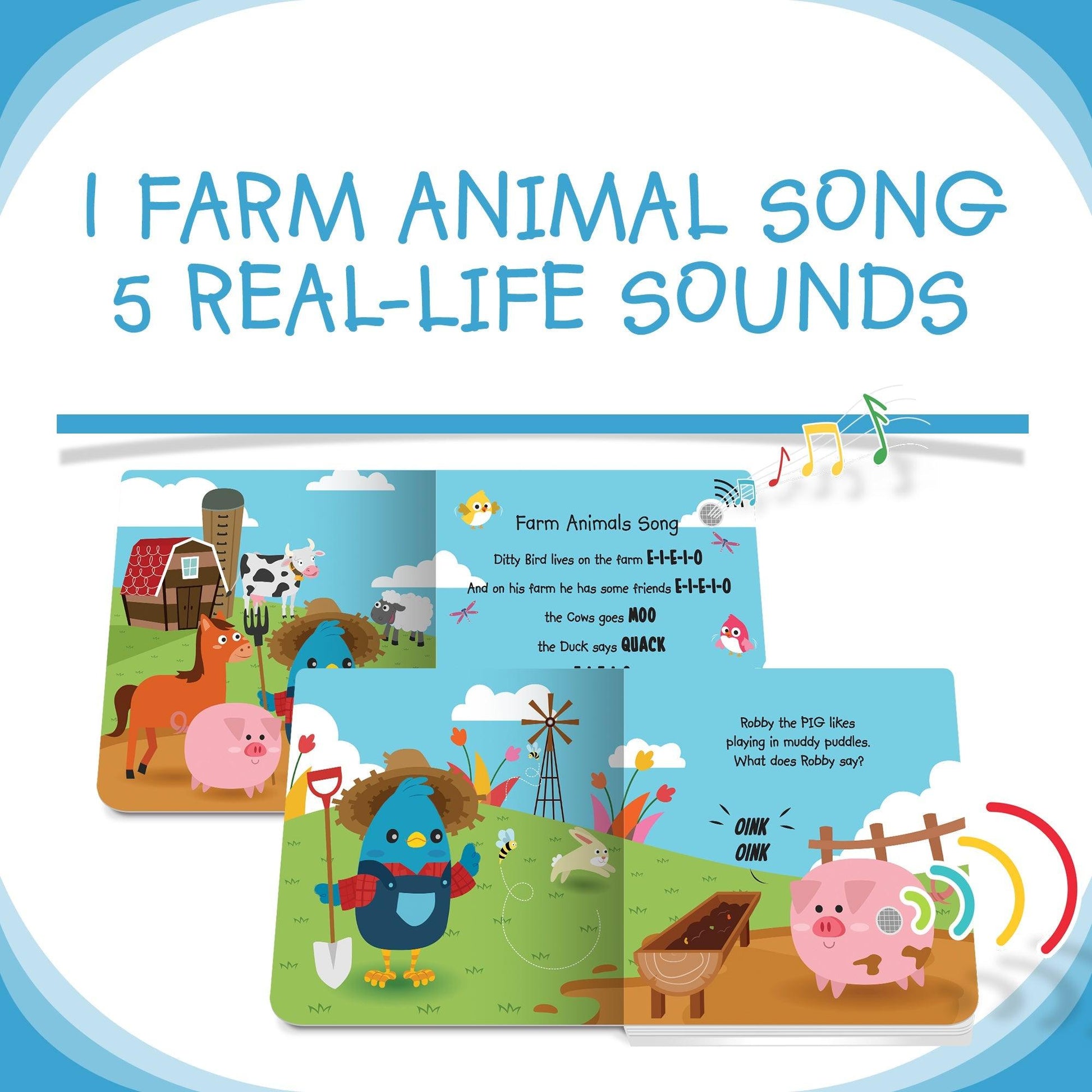 Ditty Bird - Farm Animals Sound Board Book - Baby Harbour