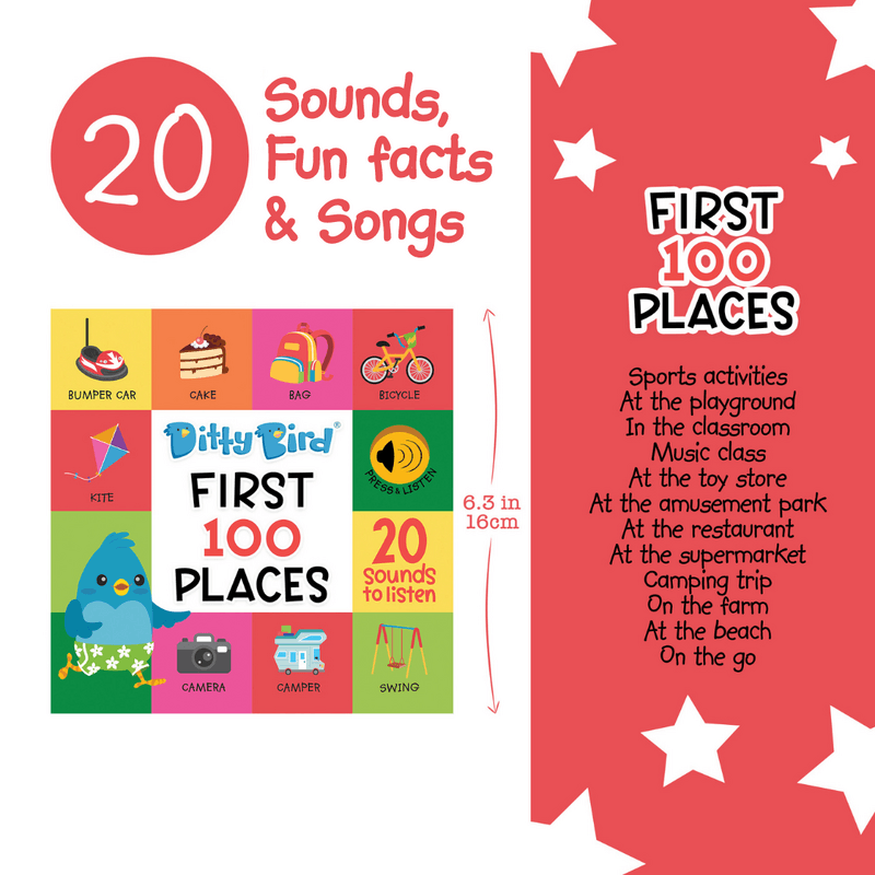 Ditty Bird - First 100 Places Board Book - Baby Harbour