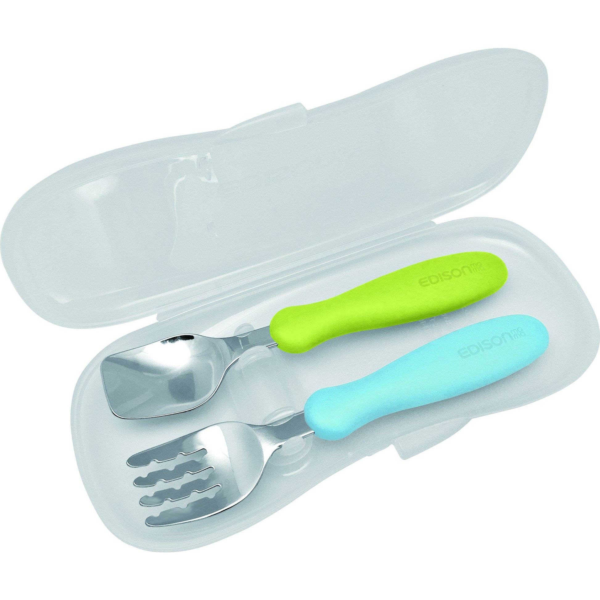 EDISONmama - Fork And Spoon Set With Case - Baby Harbour