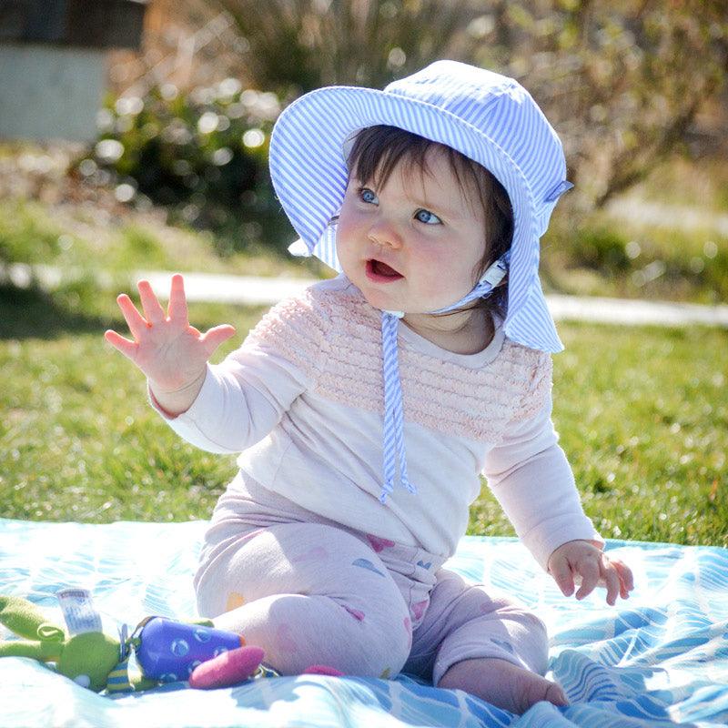 Jan Jul - Kids Cotton Floppy Hat Blue Stripes - Baby Harbour