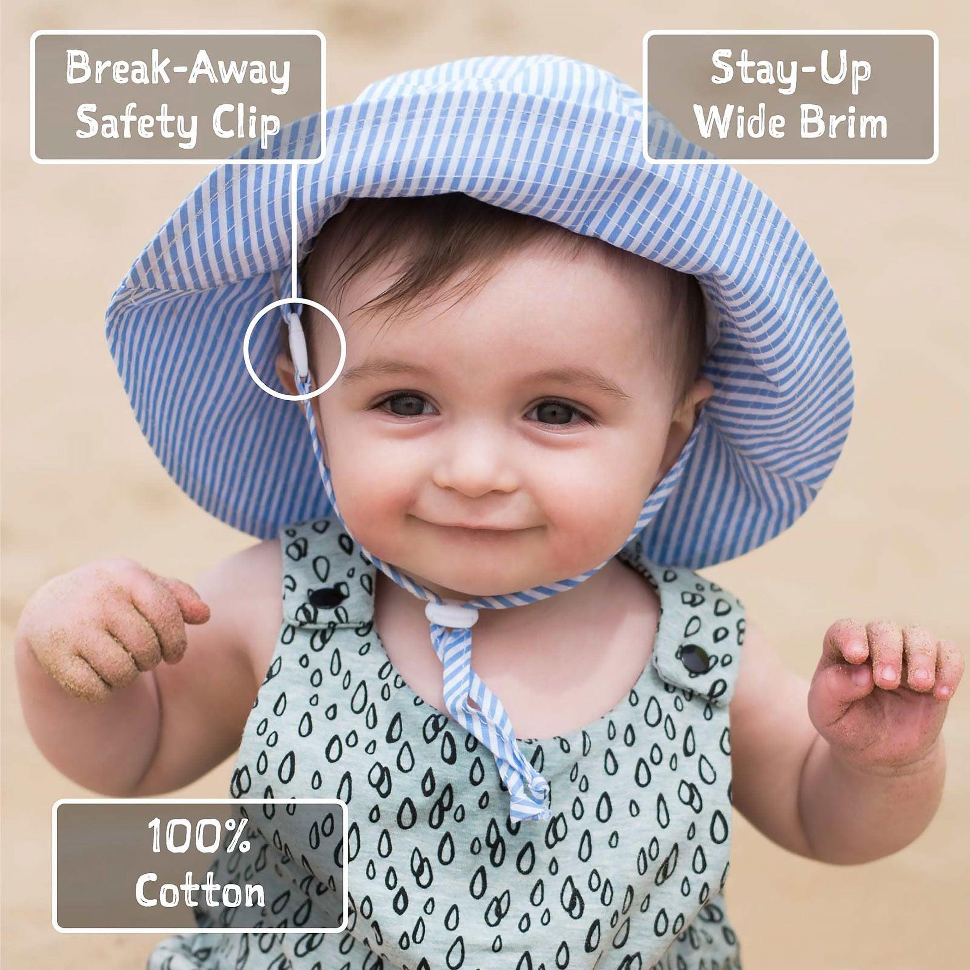 Jan Jul - Kids Cotton Floppy Hat White Waves - Baby Harbour