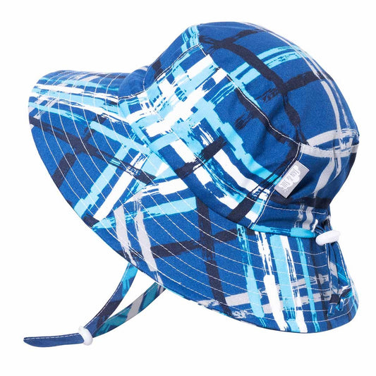 Jan Jul - Kids Aqua Dry Bucket Hat Blue Plaid - Baby Harbour