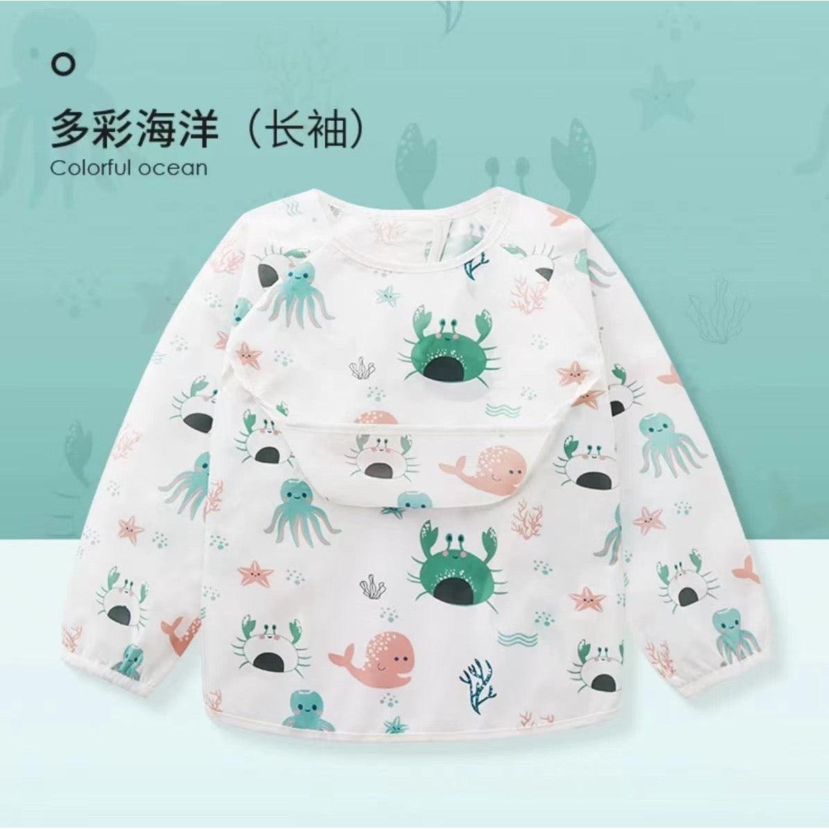 Kub - Baby Long Sleeve Smock Bibs Ocean - Baby Harbour