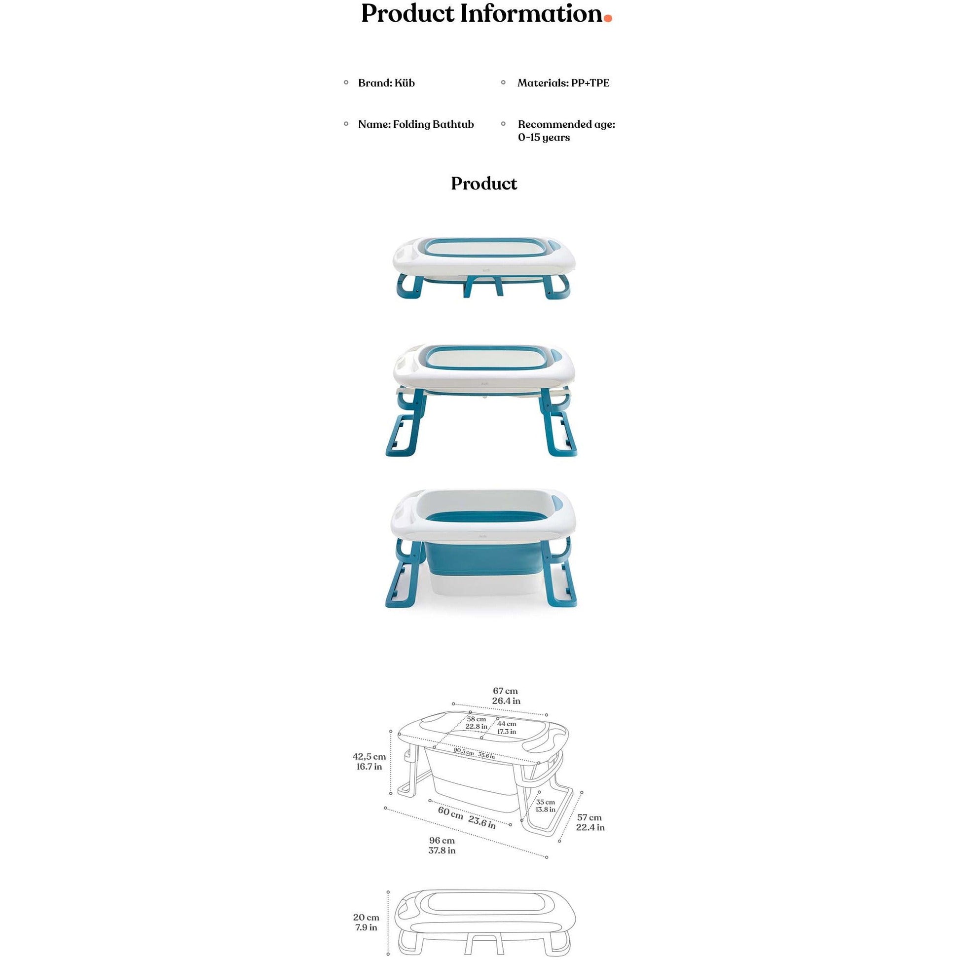 Kub - Foldable Deep Bathtub - Baby Harbour