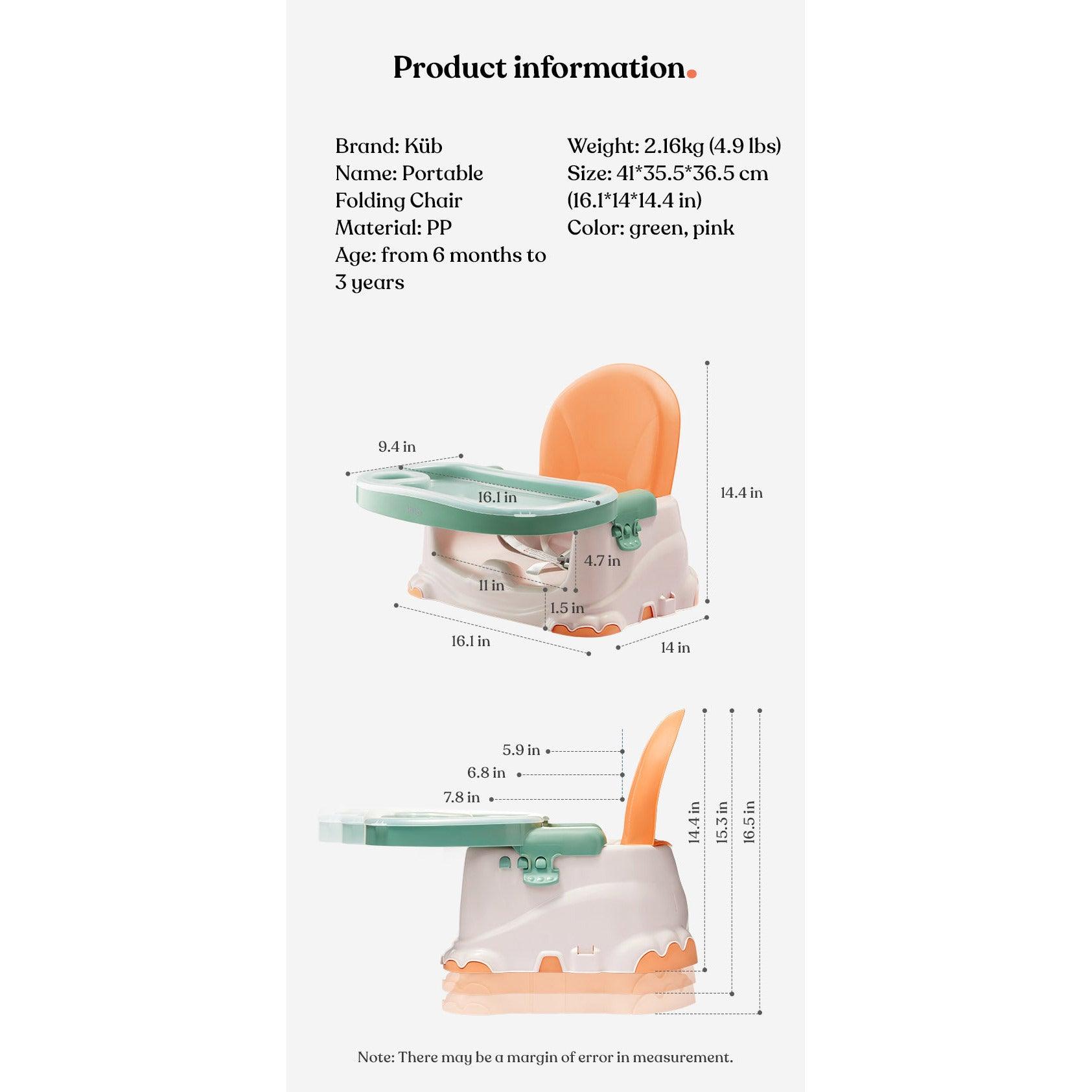 Kub - Portable Multifunction High Chair - Baby Harbour